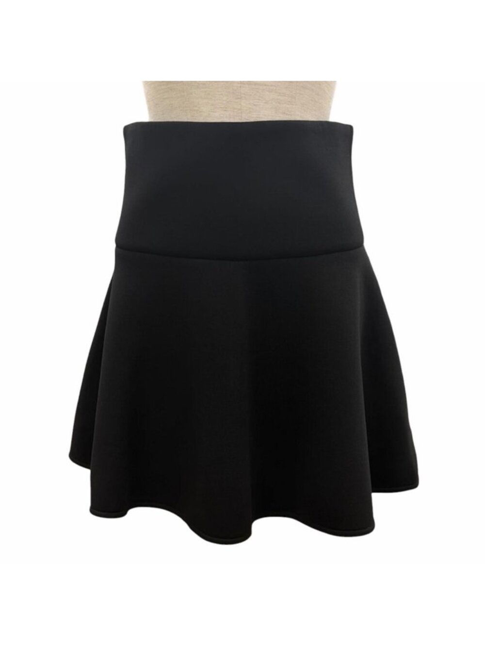 Moncler Gonna Logo Patch Flare Mini Skirt Black